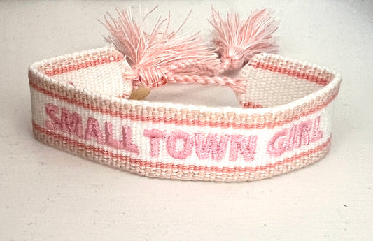 Small Town Girl Bracelet / Embroidered Friendship Bracelet