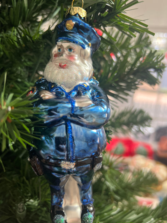 Policeman Santa Ornament
