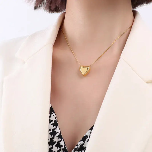 Simple Heart Pendant Necklace 18K Gold Plated: Small / Yellow Gold