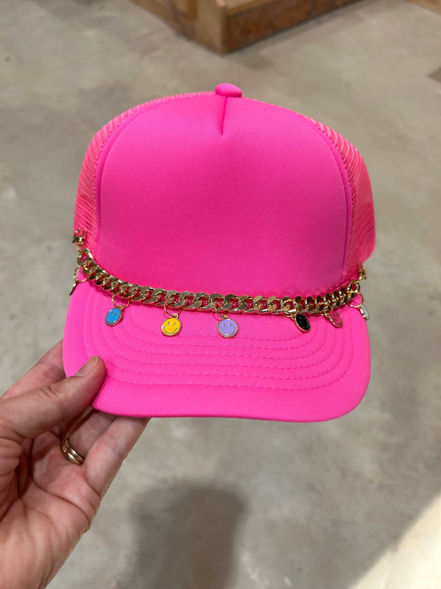 Smiley Trucker Hat Chain