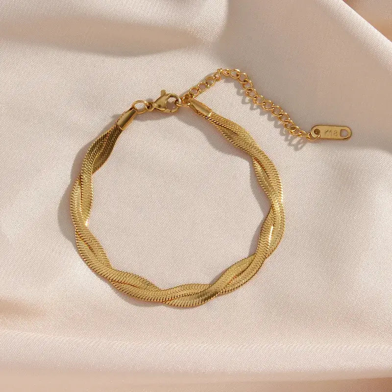 Twist Gold Plated Bracelet