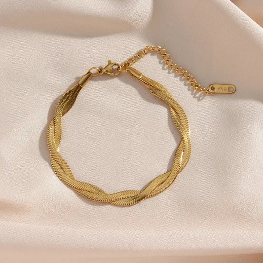 Twist Gold Plated Bracelet