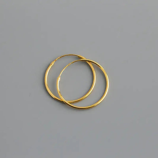 Sterling Silver Hoop Earrings: Gold