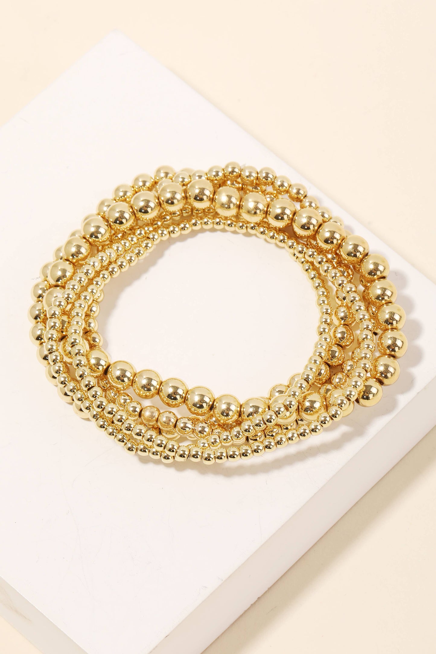 Bead Bracelet Set- Gold