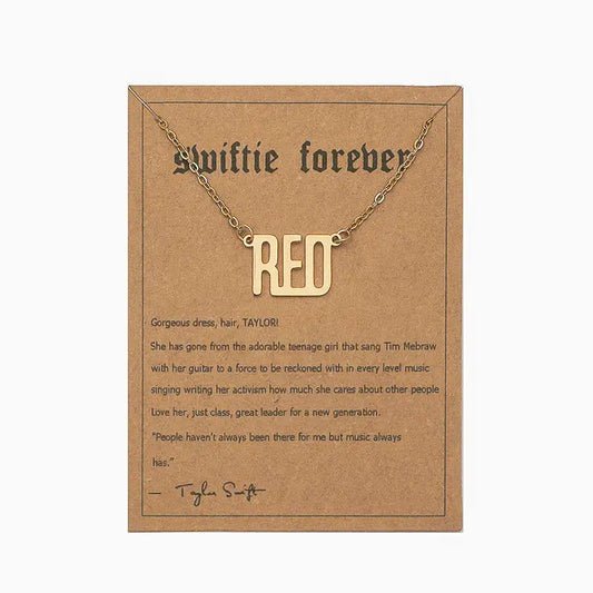 Taylor Swift Swiftie Pendant Necklace by Eras Necklace: RED