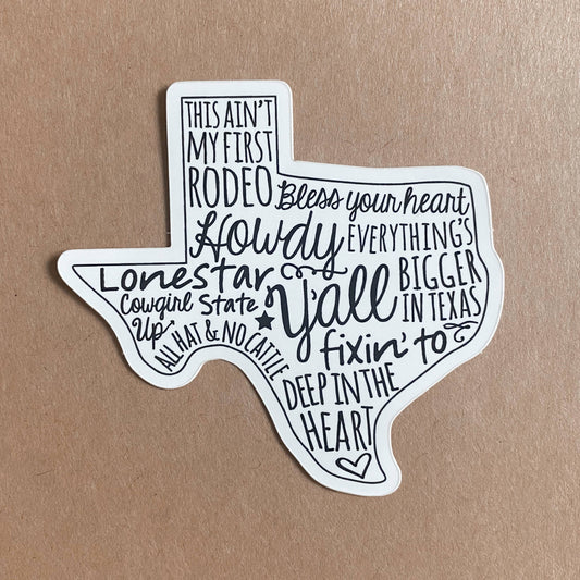 Texas Sayings Die Cut Sticker
